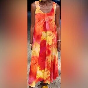 Attitudes by Renee Petite Como Jersey Triple Mesh Maxi Dress Colorful 1XP